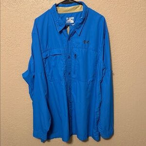Under Armour men's long-sleeve blue fishing shirt size 3XL